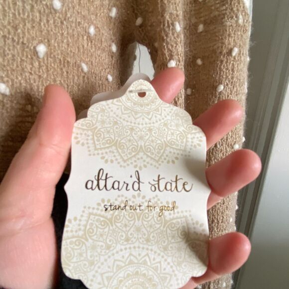 Altar'd State Light Brown and Ivory Lace Tunic sz S Cottagecore Peasant Granola - Picture 10 of 11